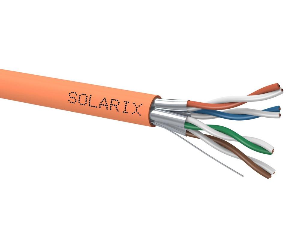Instalační kabel Solarix CAT6A STP LSOH B2ca-s1,d1,a1 SXKD-6A-STP-LSOH-B2ca