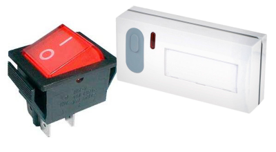 Elektrosoučástky, zvonky, tlačítka a přepínače