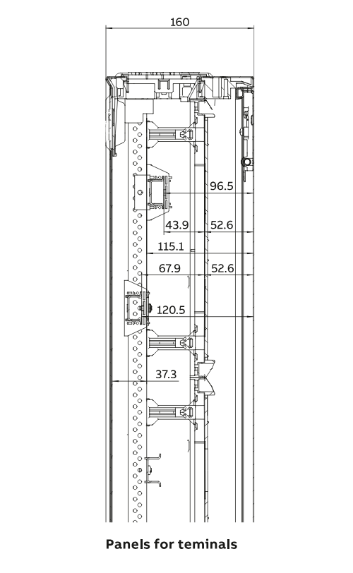 2CPX052290R9999 CA25K -rozvodnice nástěnná, s dvířky 72 modulů