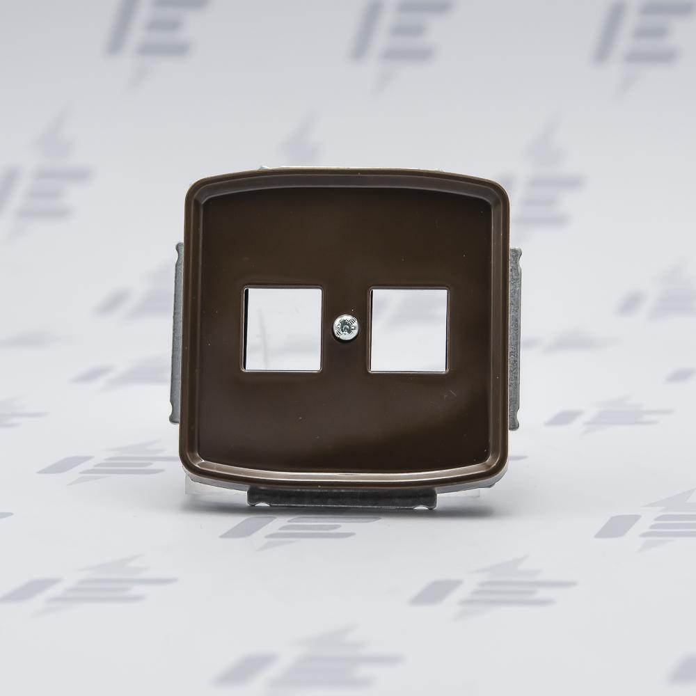 5014A-A02018 H Kryt zásuvky komunikační přímé (2x), s kovovým upevňovacím třmenem