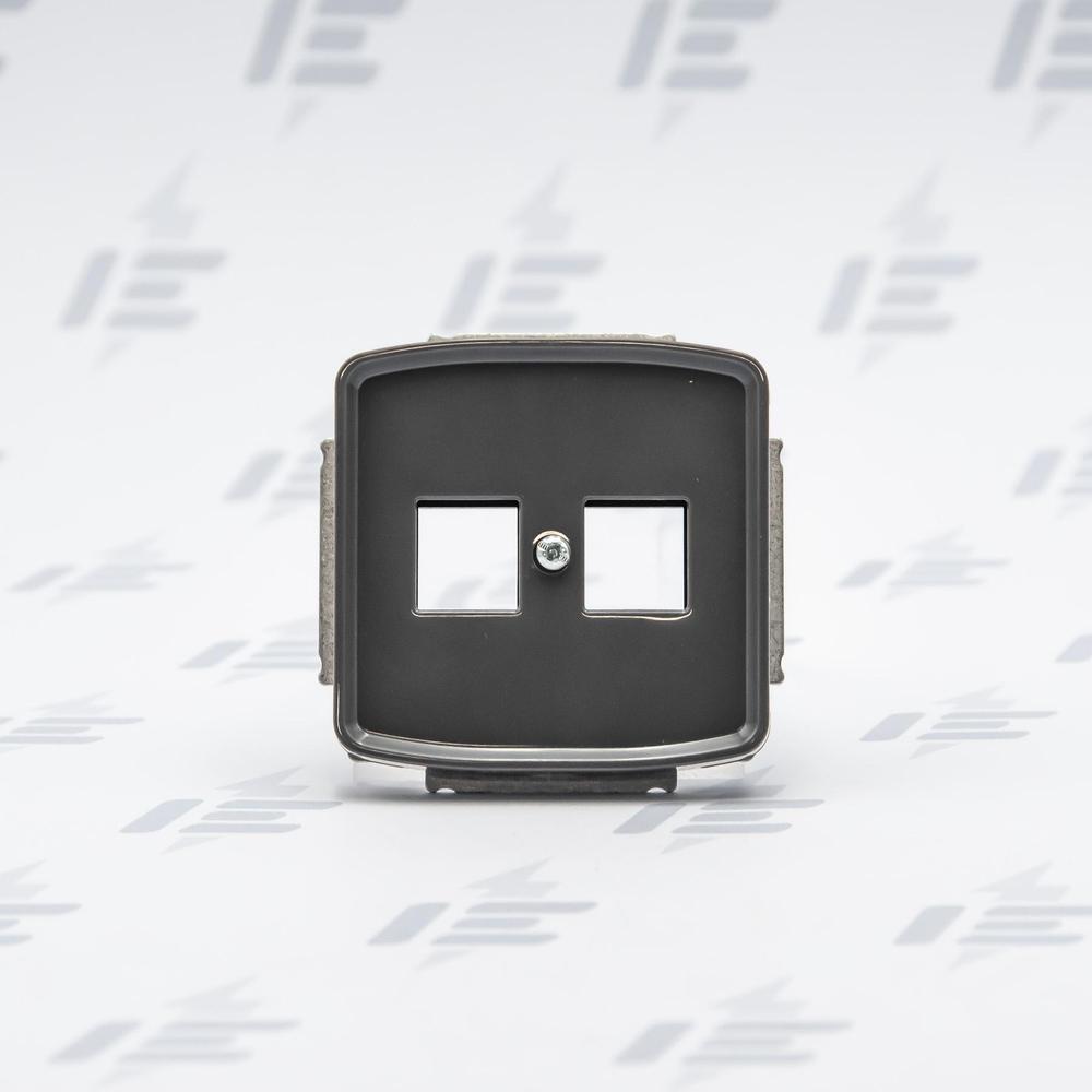 5014A-A02018 S2 Kryt zásuvky komunikační přímé (2x), s kovovým upevňovacím třmenem