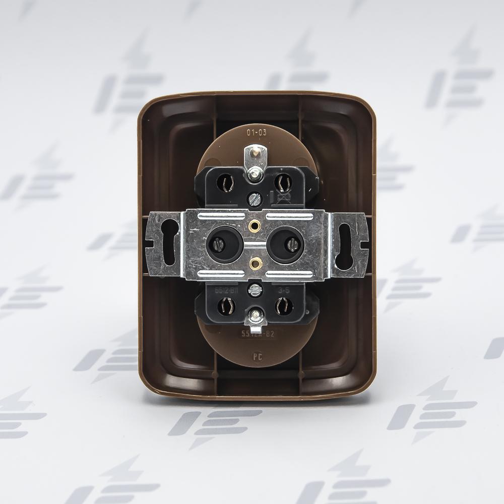 5512A-2359 H Zásuvka dvojnásobná s ochrannými kolíky, s clonkami