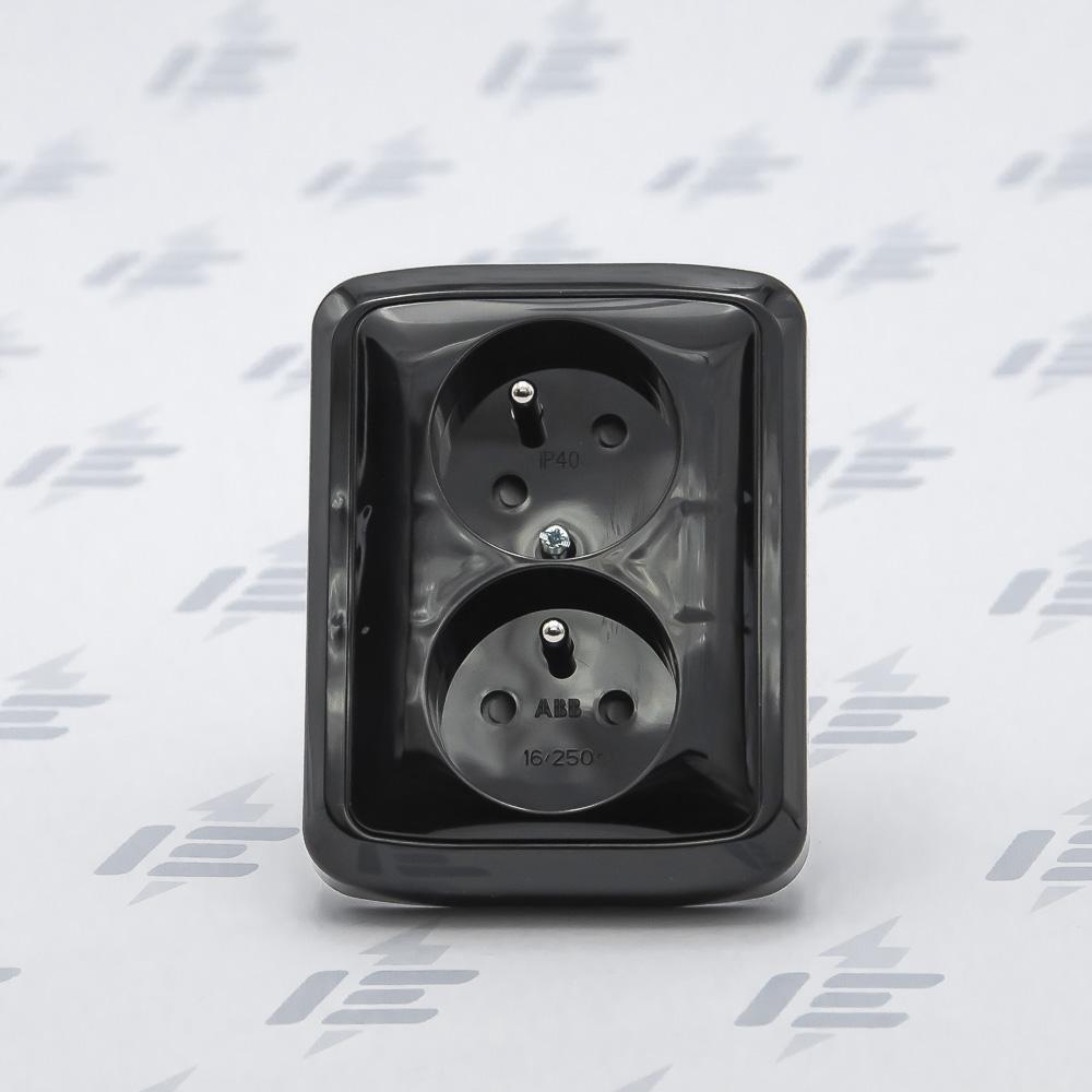 5513A-C02357 N Zásuvka dvojnásobná s ochr. kolíky, s clonkami, s natočenou dutinou