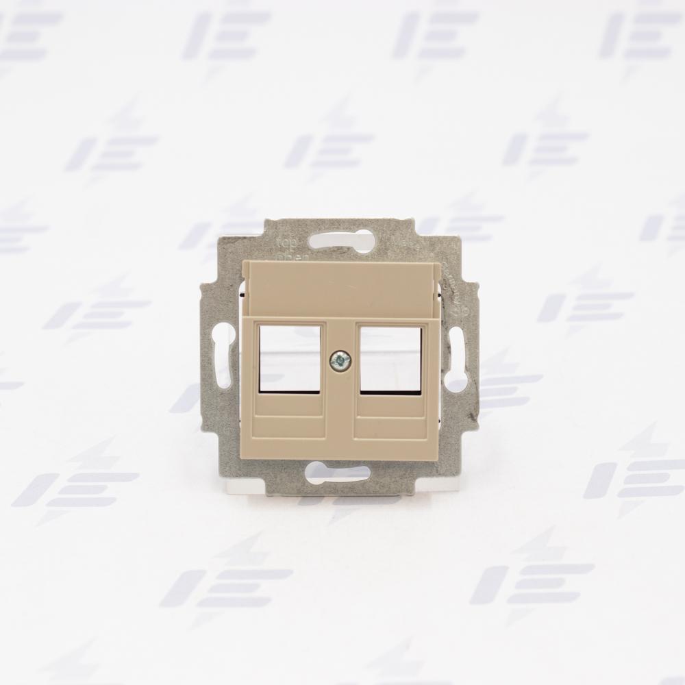 5014H-A01018 18 Kryt zásuvky komunikační přímé (2x), s kovovým upevňovacím třmenem