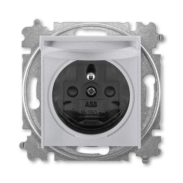 5519H-A02397 70 Zásuvka jednonásobná s ochr. kolíkem, s clonkami, s víčkem