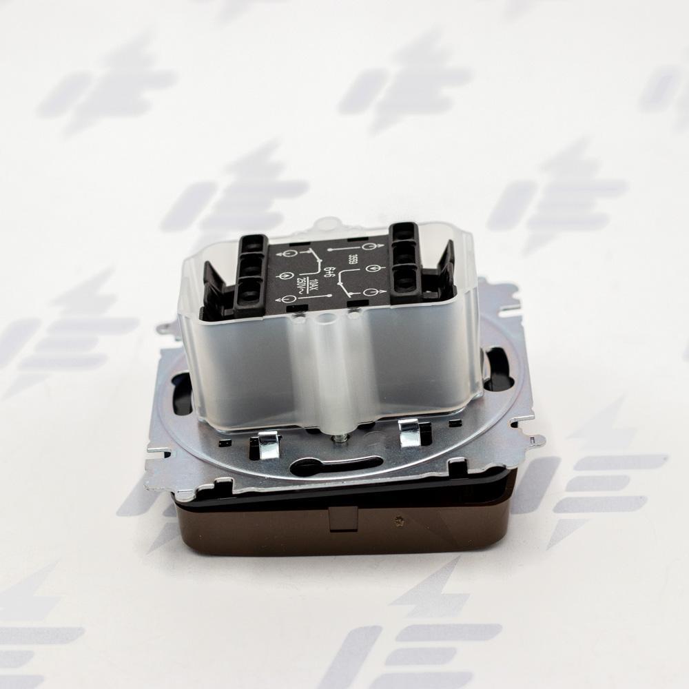 3559A-A52940 H Přepínač dvojitý střídavý, s krytem, řazení 6+6, IP44, bezšroubové svorky