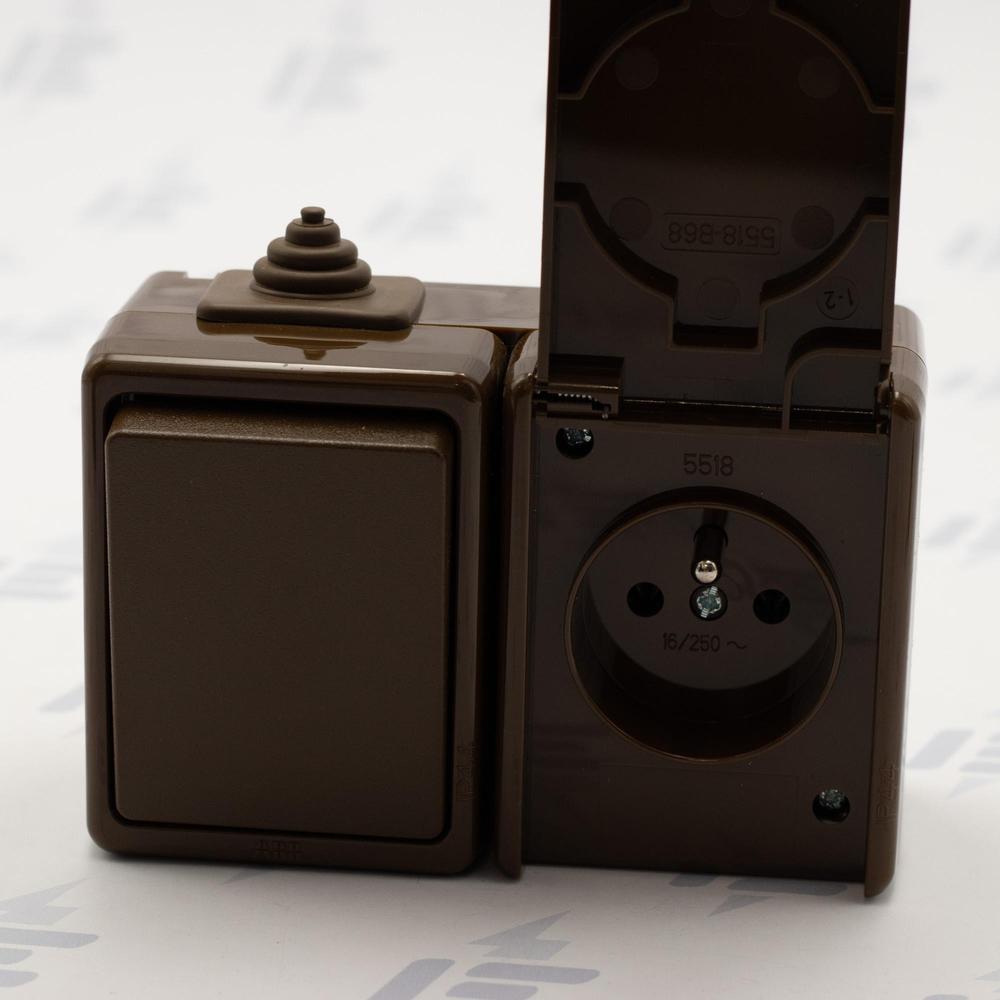 3932-20062 H Kombinace přepínače střídavého a zásuvky jednonásobné, IP44