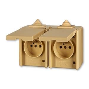 5518-2069 D Zásuvka dvojnásobná pro průběžnou montáž, IP44