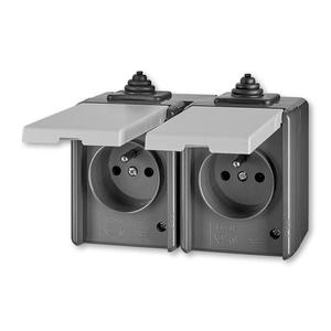 5518-2069 S Zásuvka dvojnásobná pro průběžnou montáž, IP44