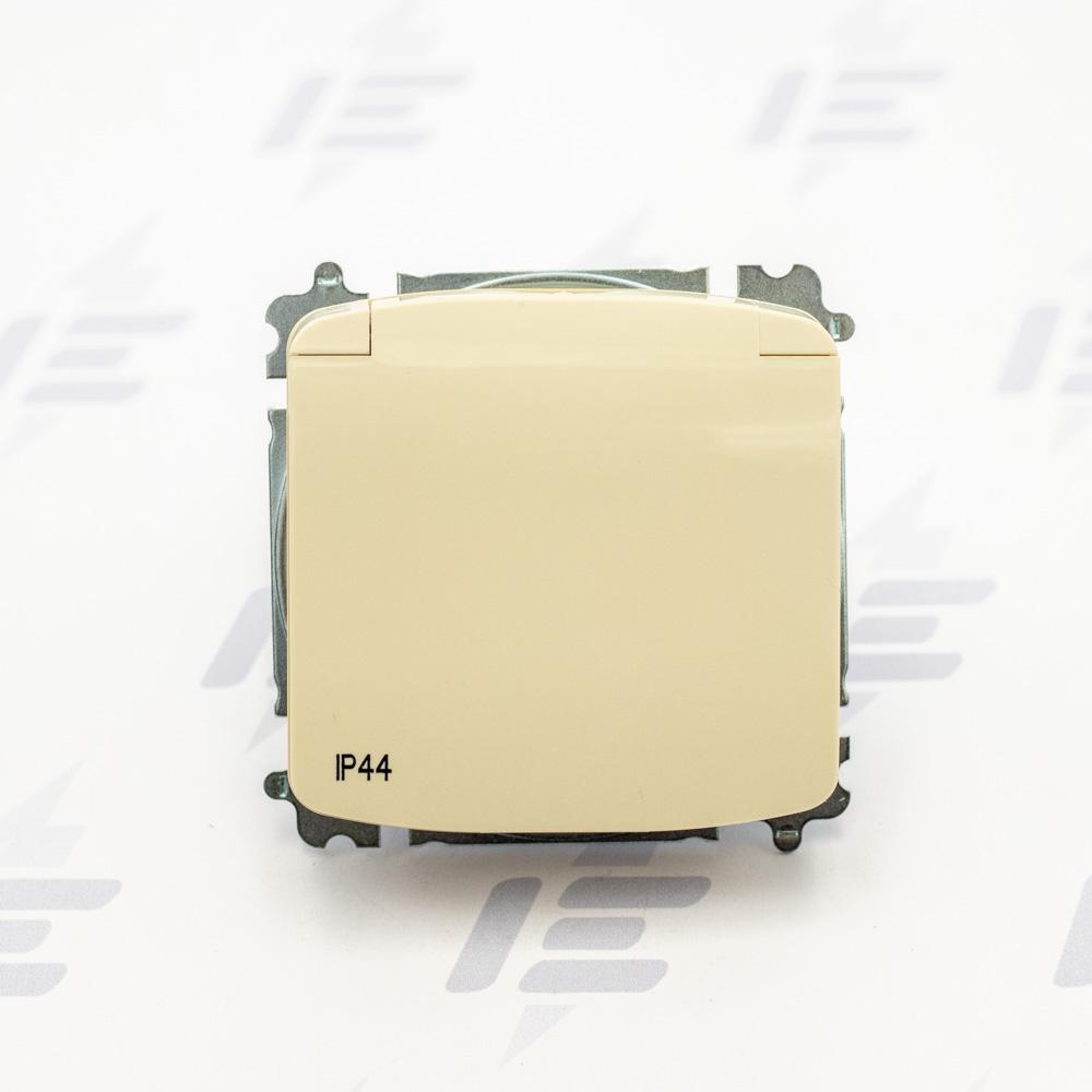 5519A-A02997 C Zásuvka jednonásobná s clonkami, s víčkem, IP44, bezšroubové svorky