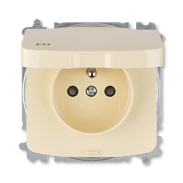 5519A-A02997 C Zásuvka jednonásobná s clonkami, s víčkem, IP44, bezšroubové svorky