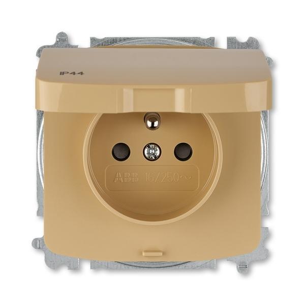 5519A-A02997 D Zásuvka jednonásobná s clonkami, s víčkem, IP44, bezšroubové svorky