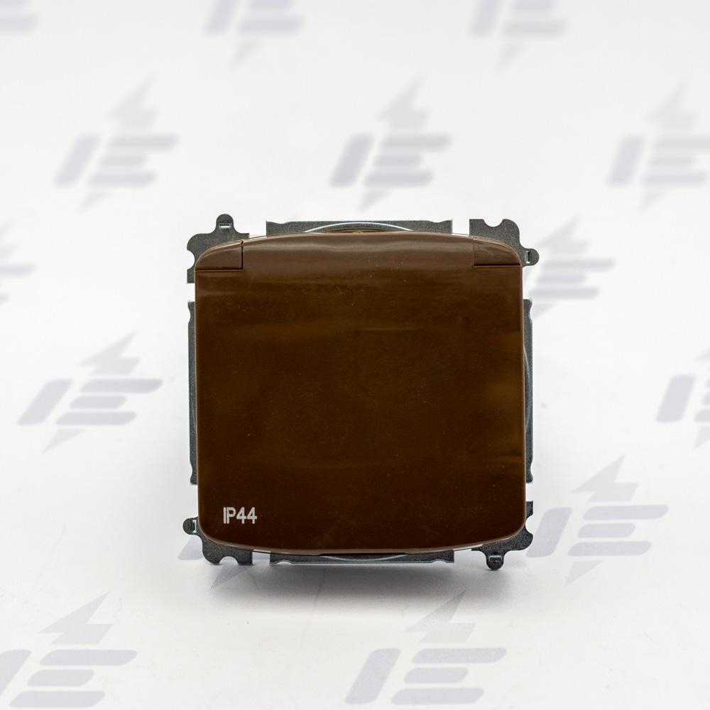 5519A-A02997 H Zásuvka jednonásobná s clonkami, s víčkem, IP44, bezšroubové svorky