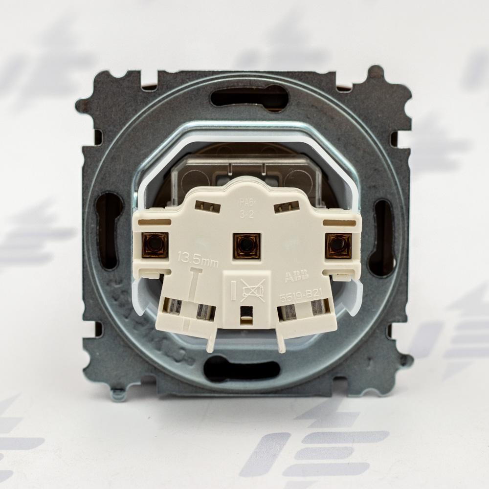 5519A-A02997 H Zásuvka jednonásobná s clonkami, s víčkem, IP44, bezšroubové svorky