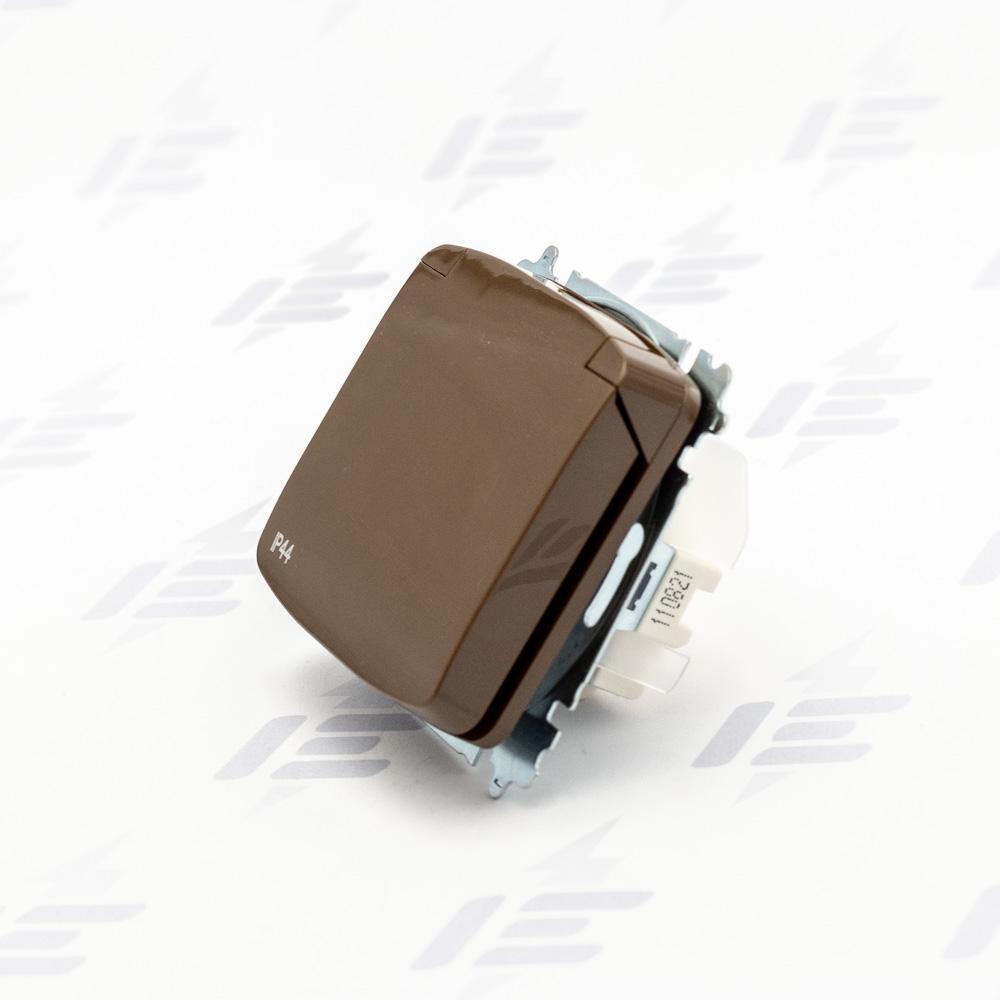 5519A-A02997 H Zásuvka jednonásobná s clonkami, s víčkem, IP44, bezšroubové svorky