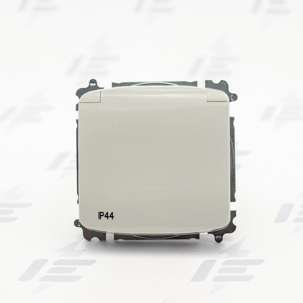 5519A-A02997 S Zásuvka jednonásobná s clonkami, s víčkem, IP44, bezšroubové svorky