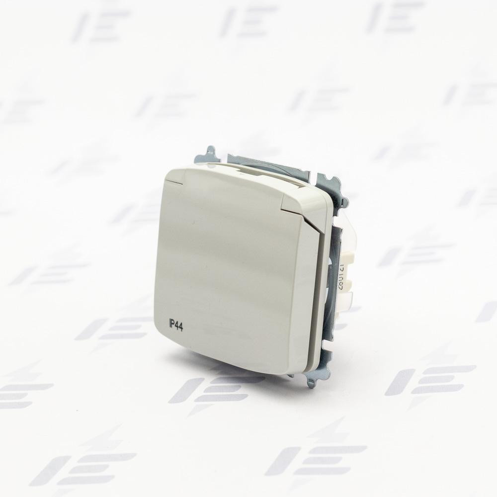 5519A-A02997 S Zásuvka jednonásobná s clonkami, s víčkem, IP44, bezšroubové svorky