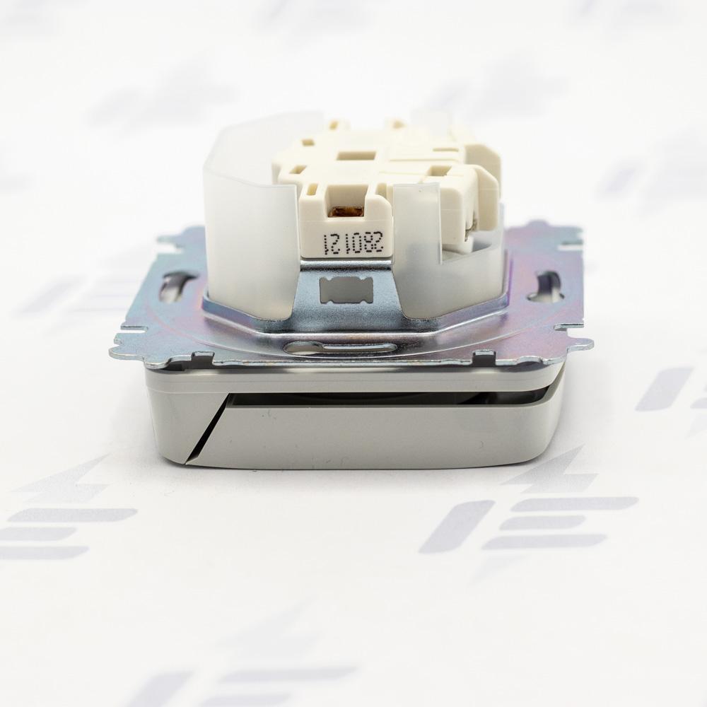 5519A-A02997 S Zásuvka jednonásobná s clonkami, s víčkem, IP44, bezšroubové svorky