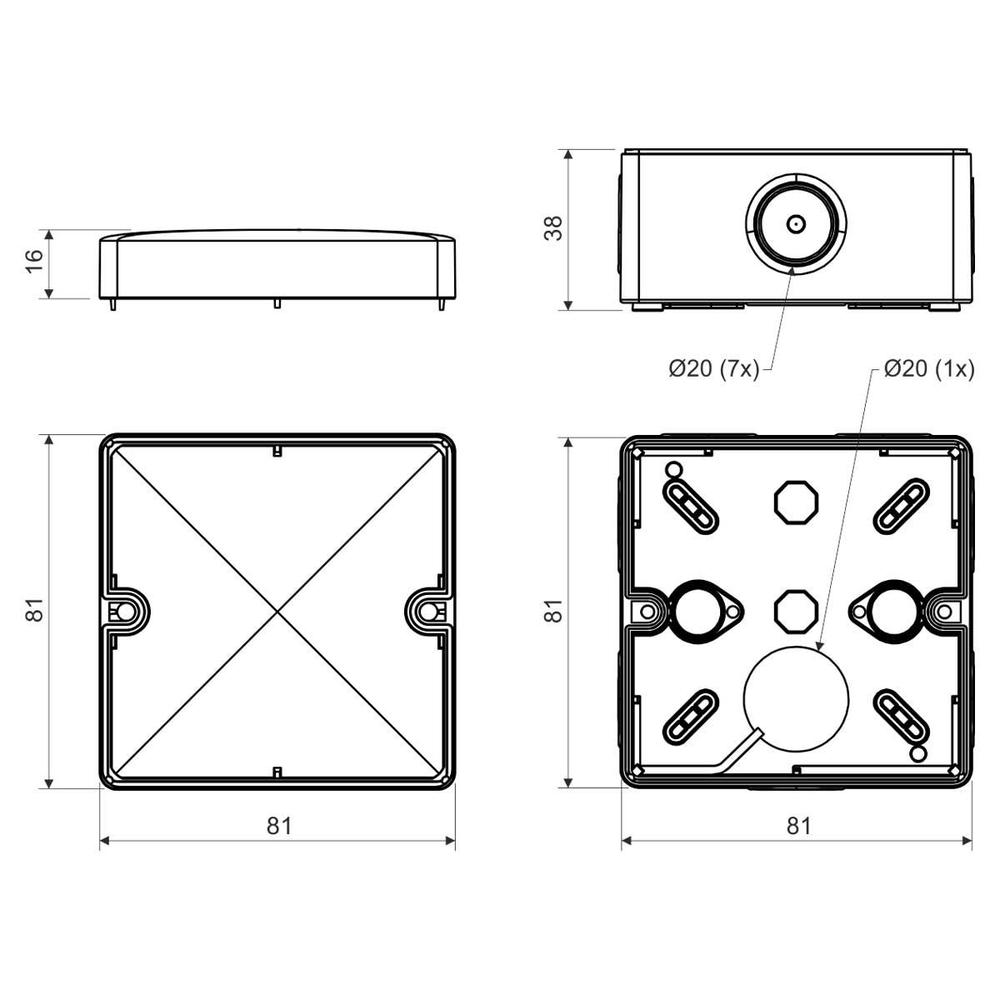 KSK 80_KA KRABICE S KRYTÍM IP 66 (SVĚTLE ŠEDÁ/RAL 7035)