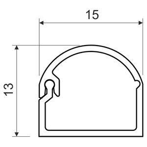 LZK 15X12_HD LIŠTA ZAKLAPÁVACÍ KULATÁ (SUPERBÍLÁ/RAL 9003/KARTON)