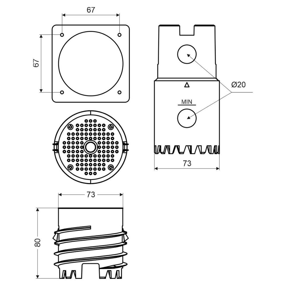 MDFZ 80/VDZ_KB DESKA MONT.FIN.ZAT.-VRTÁK (SVĚTLE ŠEDÁ/VRTACÍ, MONTÁŽNÍ PŘÍPRAVEK)
