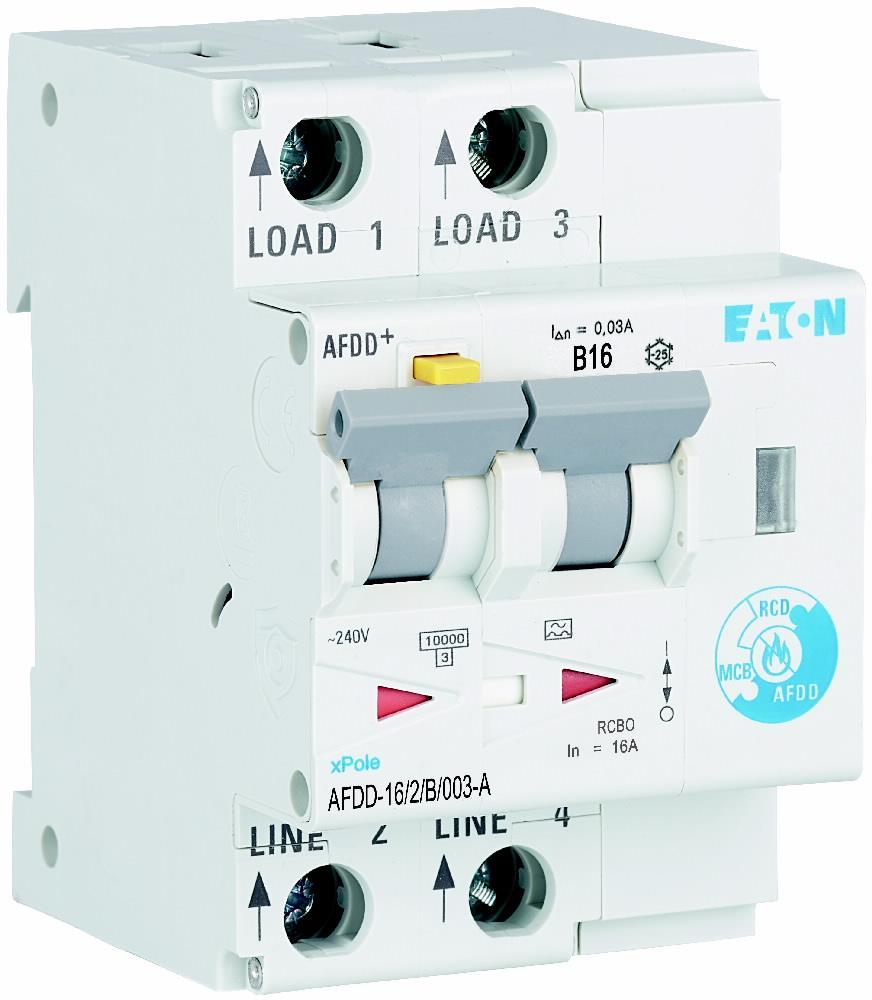 Proudový chránič s naproud. a oblouk. ochranou, In=16A,  char.B, 10kA,  Idn=0.03A, typ A