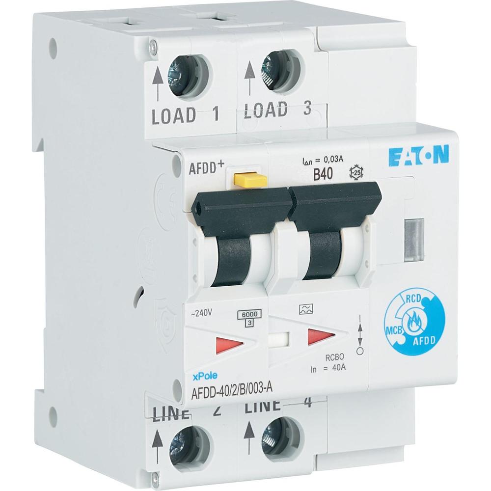 AFDD-40/2/B/003-A AFDD-40/2/B/003-A Proudový chránič s naproud. a oblouk. ochranou, In=40A, char.B, 6kA, Idn=0.03A (187237)