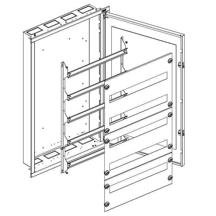 Rozvodnice, POD omítku, bílé dveře, N/PE svorkovnice, 5 řad, 120 modulů 