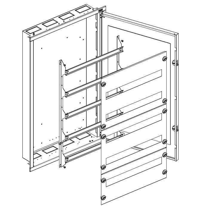 BF-U-5/120-C Rozvodnice, POD omítku, bílé dveře, N/PE svorkovnice, 5 řad, 120 modulů  (283050)