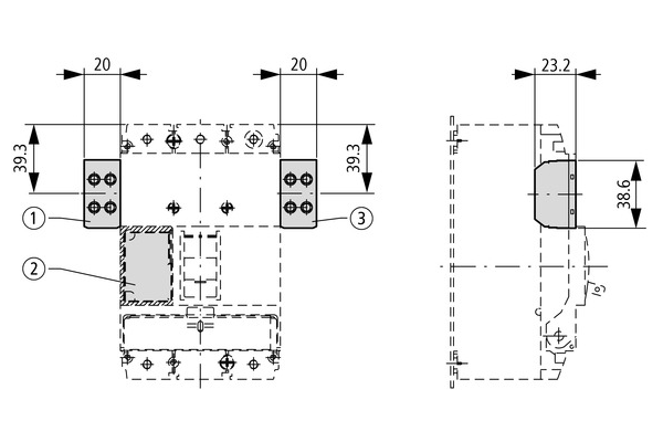 M22-K10 Kontaktní prvek, šroubové svorky, čelní upevnění, 1Z (216376)