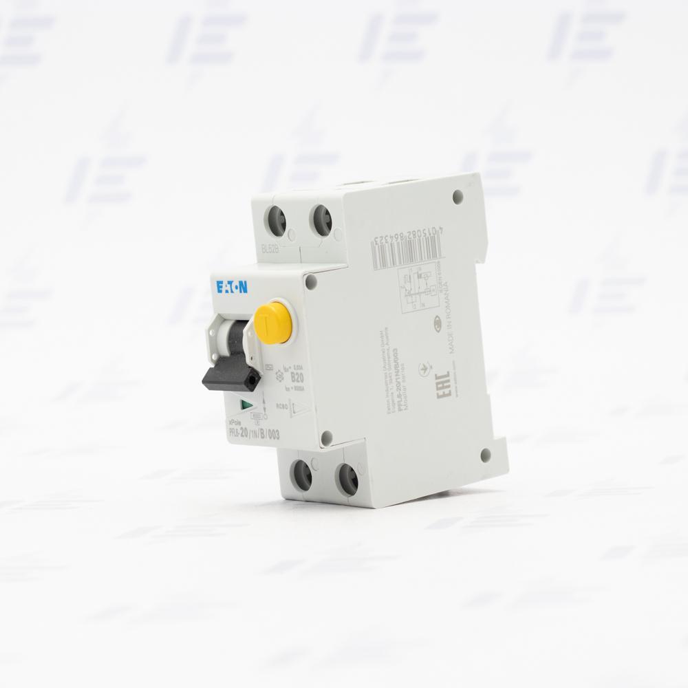 PFL6-20/1N/B/003 Chránič s nadproudovou ochranou, Ir=250A, AC, 1+N, 6kA, char.B, Idn=0.03A, In=20A (286432)