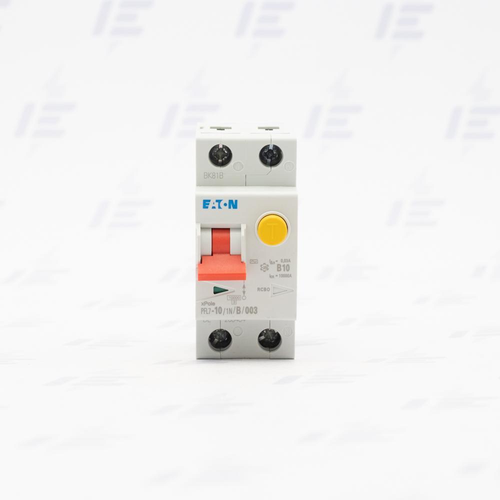 PFL7-10/1N/B/003 Chránič s nadproudovou ochranou, Ir=250A, AC, 1+N, 10kA, char.B, Idn=0.03A, In=10A (263434)
