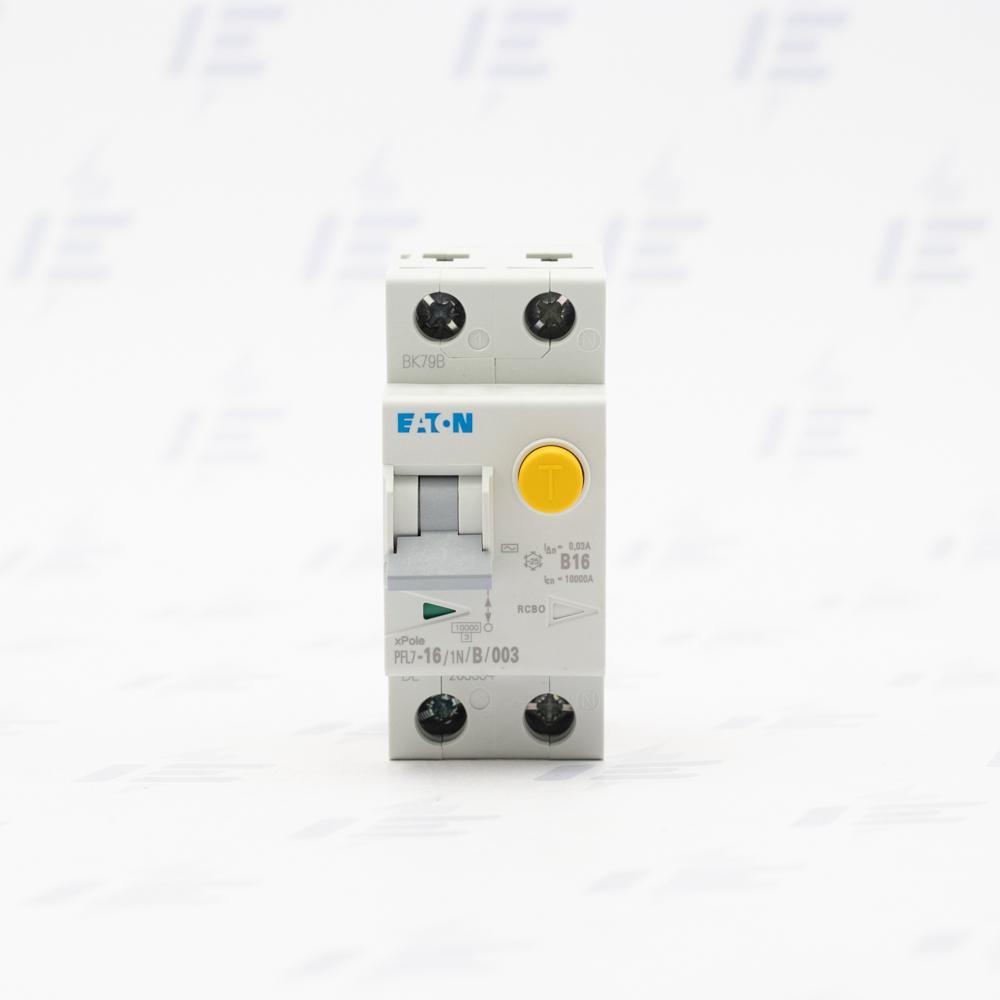 PFL7-16/1N/B/003 Chránič s nadproudovou ochranou, Ir=250A, AC, 1+N, 10kA, char.B, Idn=0.03A, In=16A (263534)