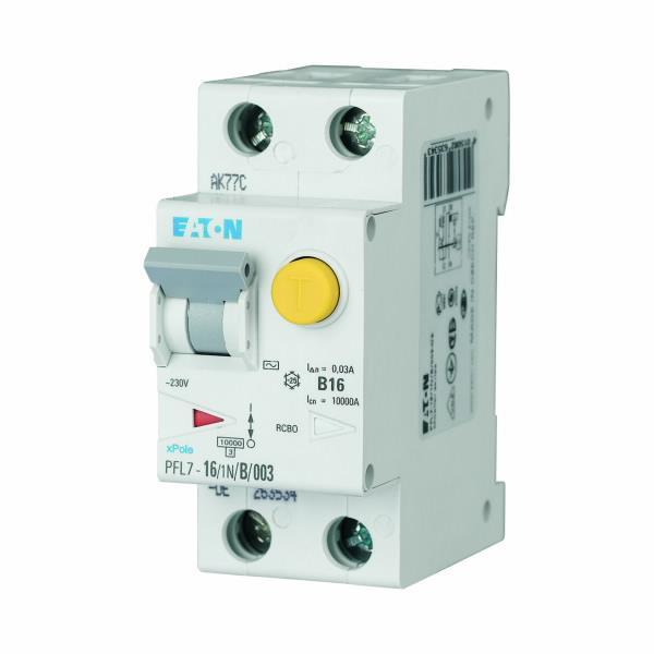 PFL7-16/1N/C/003-A Chránič s nadproudovou ochranou, Ir=250A+puls.SS, A, 1+N, 10kA, char.C, Idn=0.03A, In=16A (263538)