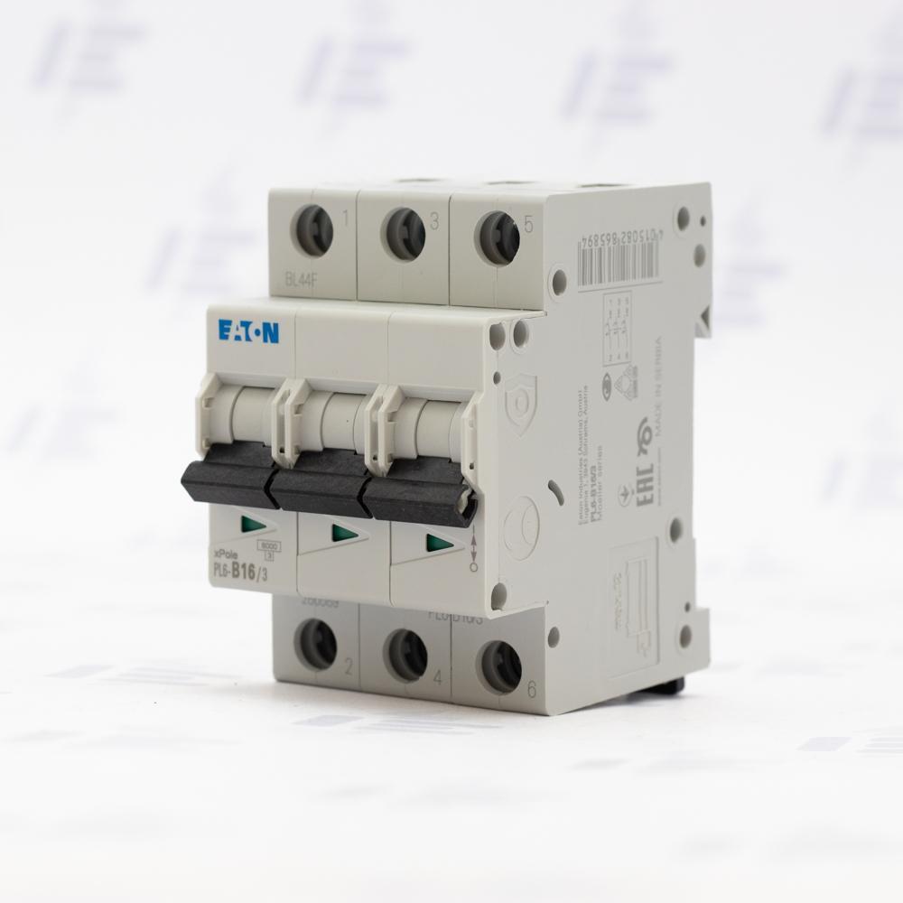 PL6-B16/3 Jistič PL6, char B, 3-pólový, Icn=6kA, In=16A (286589)