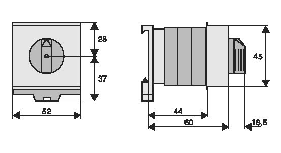 Z-DSU3-102 Otočný spínač, přepínač 3-pól, 1-0-2 (248877)