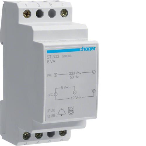 Zvonkový transformátorek 230V/8V-1A, 12V- 0,67A (AC)
