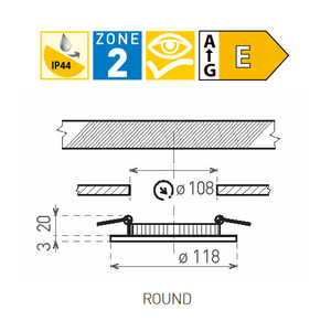 GXDW351 LED30 VEGA-R Black 6W WW