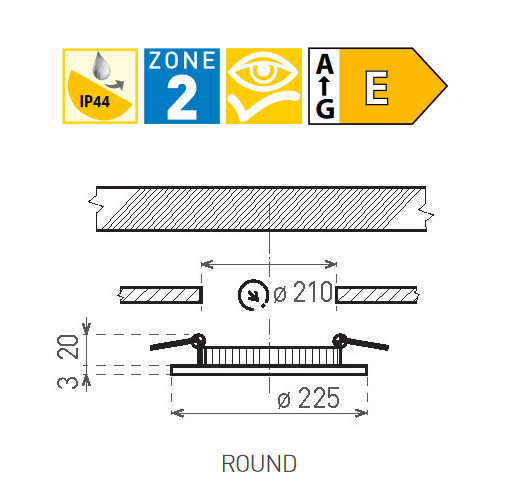 LED90 VEGA-R Black 18W WW