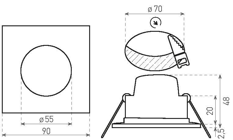 GXLL027 LED BONO-S Matt chrome  5W NW