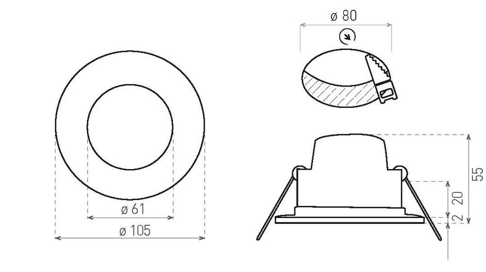 GXLL038 LED BONO-R Matt chrome  8W WW