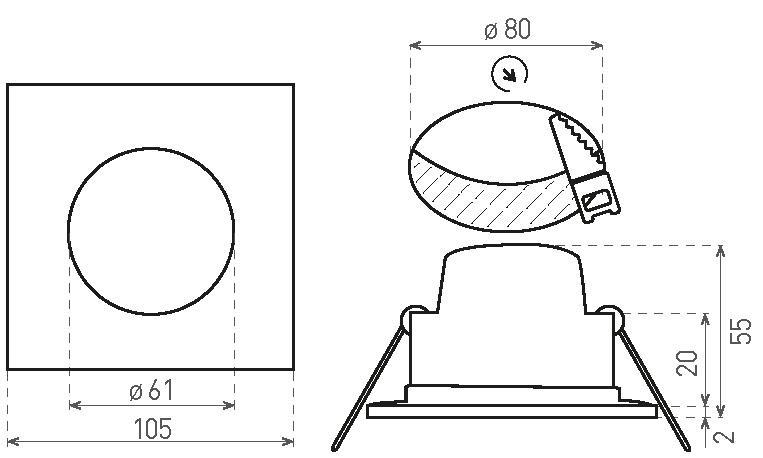 GXLL039 LED BONO-S WHITE 8W NW