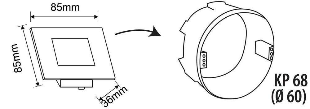 GXLL054 DECENTLY IP44 Nickel 2.5W NW 