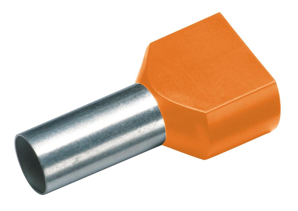 Izolovaná dvojitá dutinka Cu 2 x 4/12 mm, oranžová