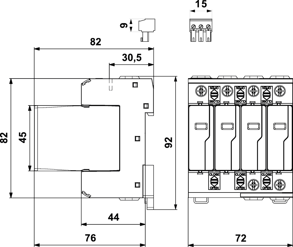 FLP-15-VH/4S svodič bleskových proudů a přepětí (A07094)