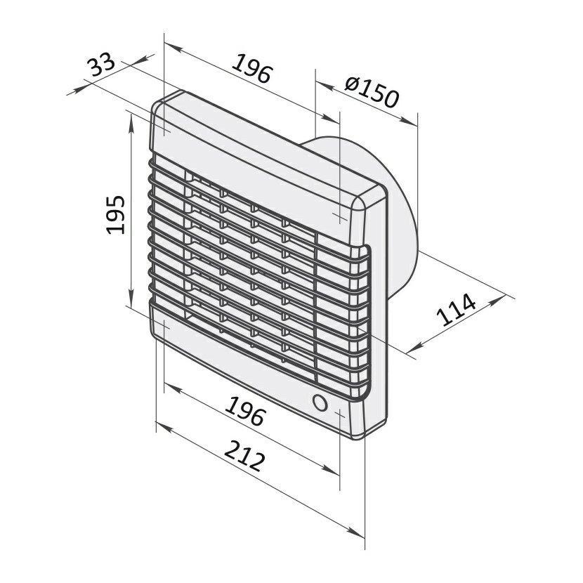 1009312 Ventilátor VENTS 150 MAL s automat. žaluzií  