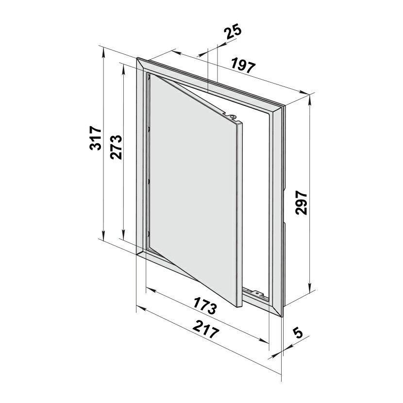 1009794 VENTS D 200x300 plastová revizní dvířka