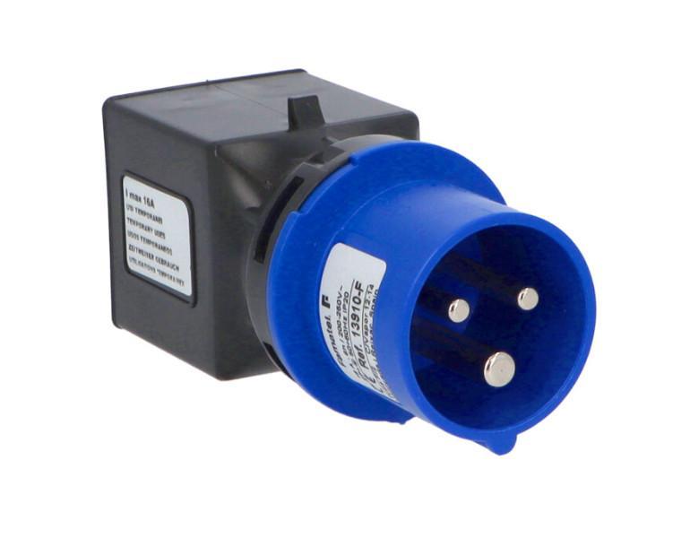 Adaptér 13910-F IP40/230V/16A - vidlice CEE / zásuvka s kolíkem