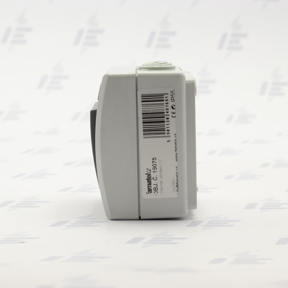 19075 ATLAS IP55 Přepínač střídavý č.6, šedý