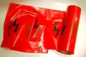 Folie Elektro 22/100 Krycí výstražná fólie - červená, elektro (blesk), 22cmx100m (Folie Elektro 220/100)